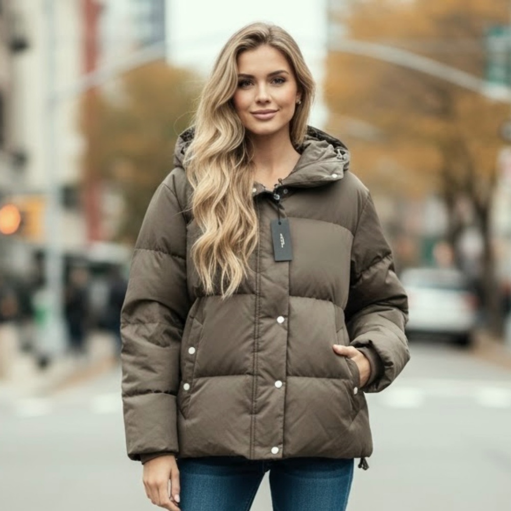 NWT Women's Rag & Bone Leonard Down Fill Puffer Jacket in Army Green Size MEDIUM - Picture 2 of 10